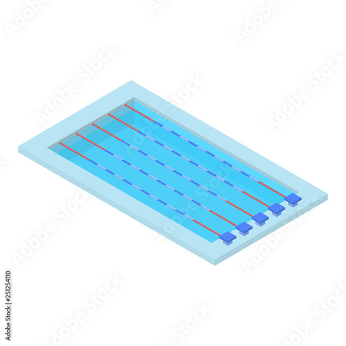 Swimming pool icon. Isometric of swimming pool vector icon for web design isolated on white background