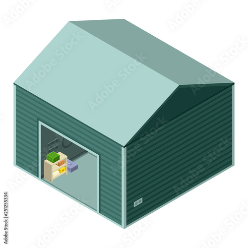 Garage icon. Isometric of garage vector icon for web design isolated on white background