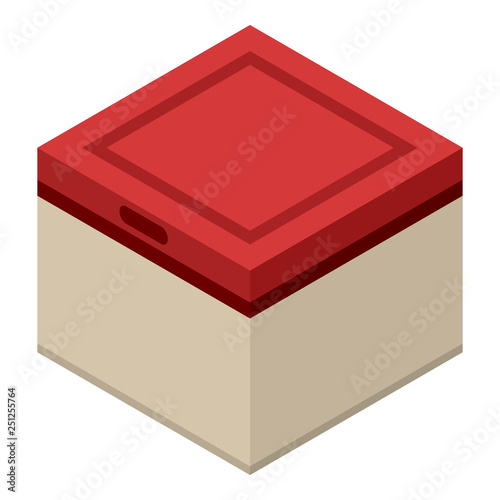 Fridge box icon. Isometric of fridge box vector icon for web design isolated on white background