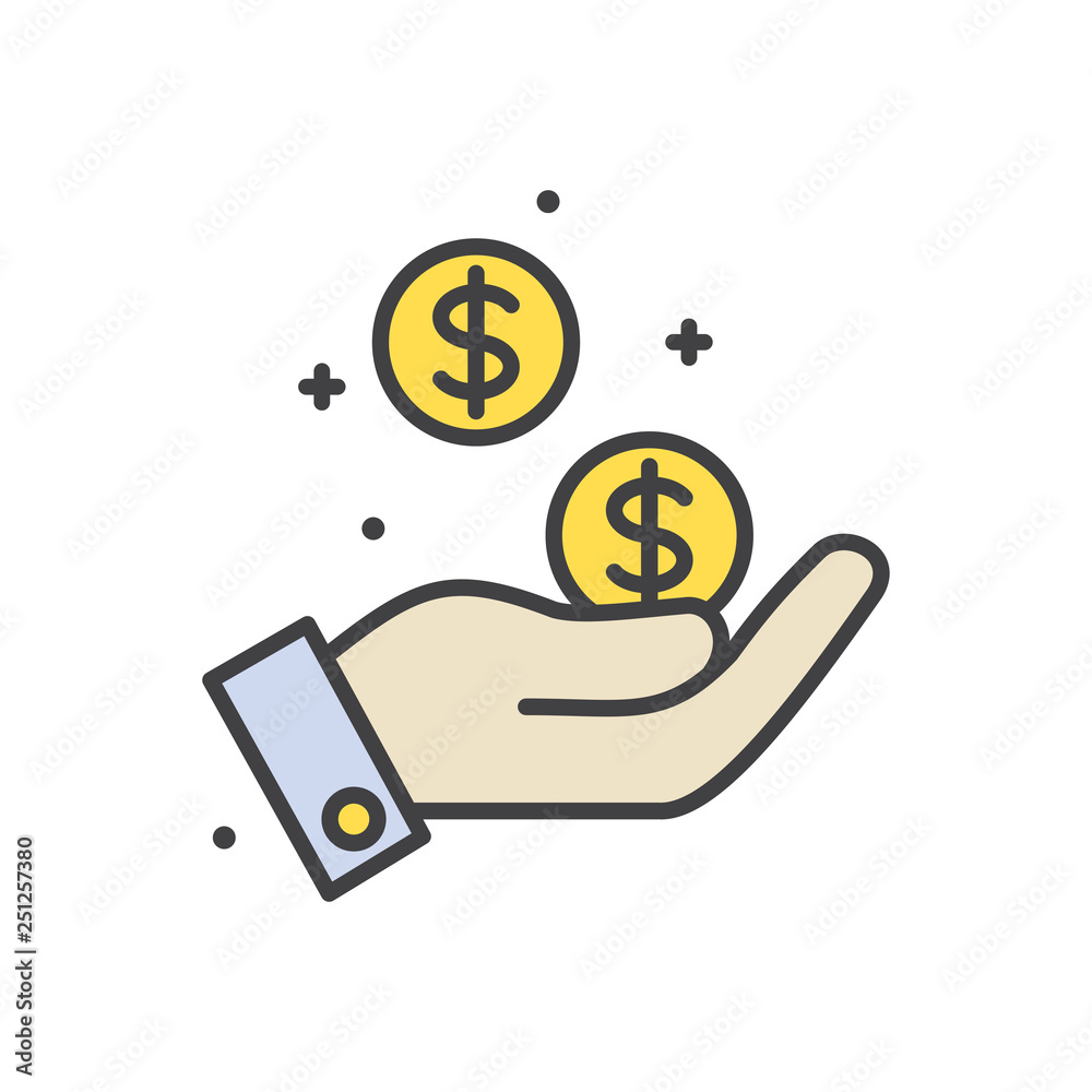 Coins line icon on white background for graphic and web design, Modern simple vector sign. Internet concept. Trendy symbol for website design web button or mobile app Coins line icon on white background for graphic and web design, Modern simple vector sign. Internet concept. Trendy symbol for website design web button or mobile app
