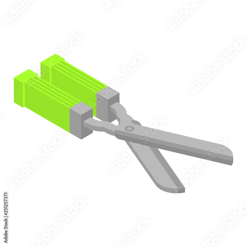 Garden scissors icon. Isometric of garden scissors vector icon for web design isolated on white background
