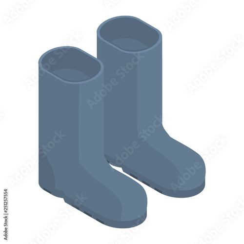 Rubber boots icon. Isometric of rubber boots vector icon for web design isolated on white background