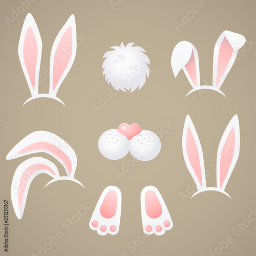 Rabbit, bunny - vector, easter illustration. Fototapete