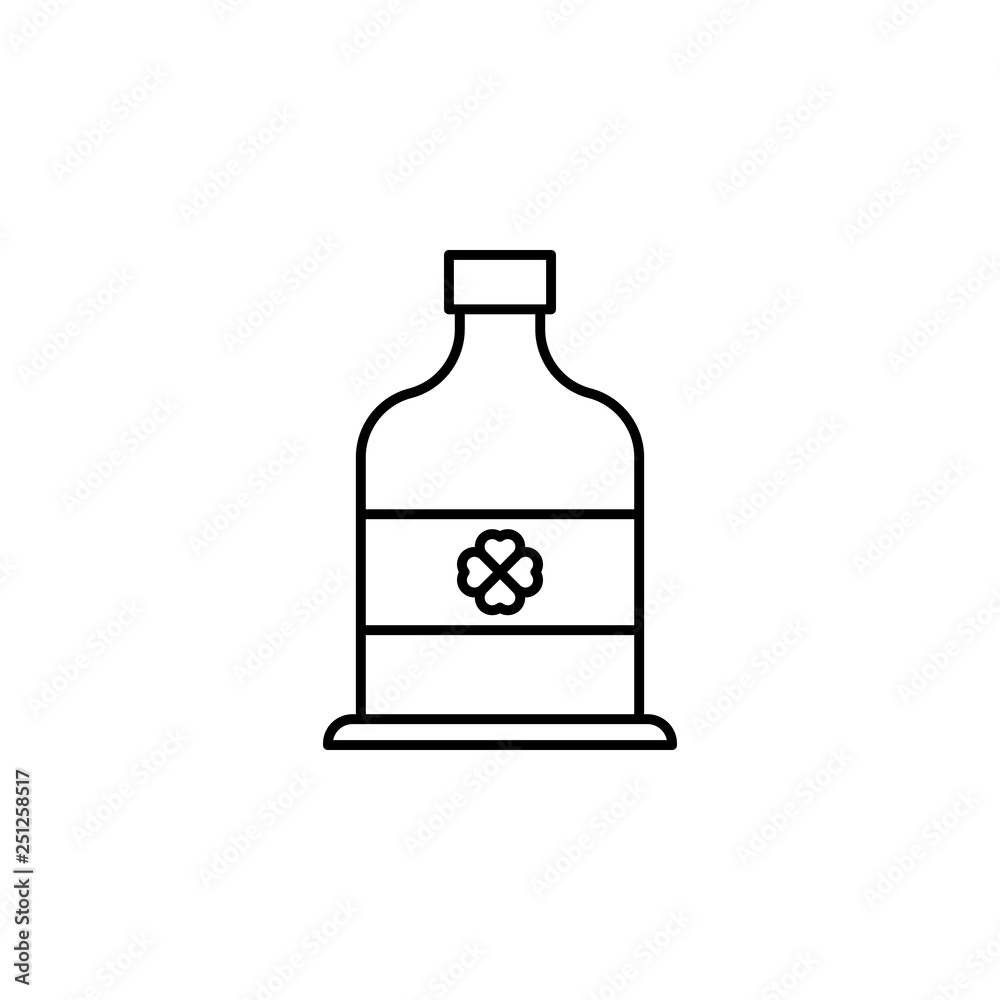 alcohol, bottle, clover, drink icon. Element of Patrick day for mobile concept and web apps illustration. Thin line icon for website design and development, app development alcohol, bottle, clover, drink icon. Element of Patrick day for mobile concept and web apps illustration. Thin line icon for website design and development, app development