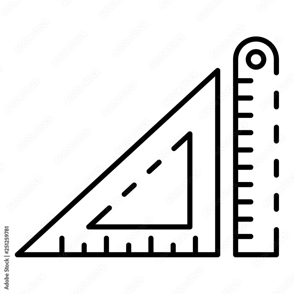 Architectural ruler icon. Outline architectural ruler vector icon for web design isolated on white background