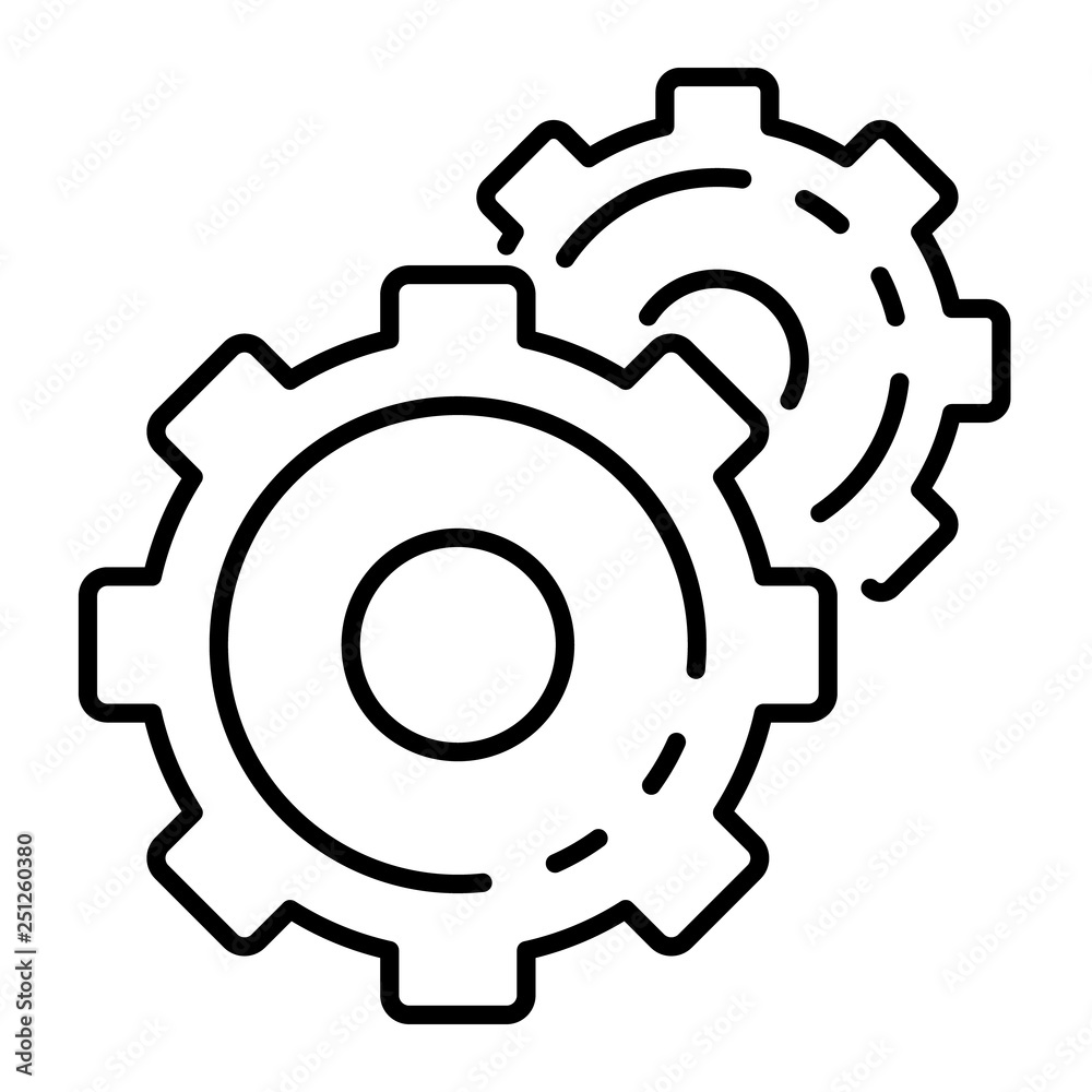Cog wheel icon. Outline cog wheel vector icon for web design isolated on white background Cog wheel icon. Outline cog wheel vector icon for web design isolated on white background