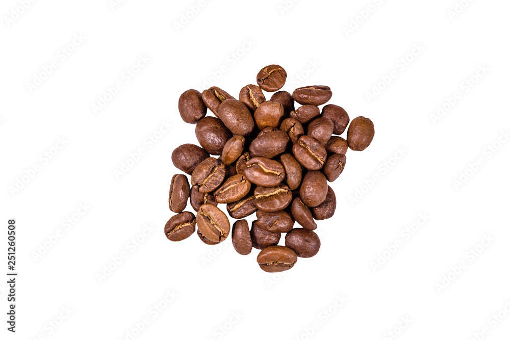 Pile of the coffee beans isolated on a white background Pile of the coffee beans isolated on a white background