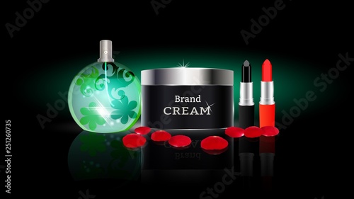 Cosmetics, perfumery in vector