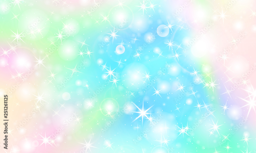 Unicorn rainbow background. Holographic sky Unicorn rainbow background. Holographic sky