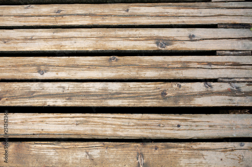 Fragment of wet wood floor after the rain