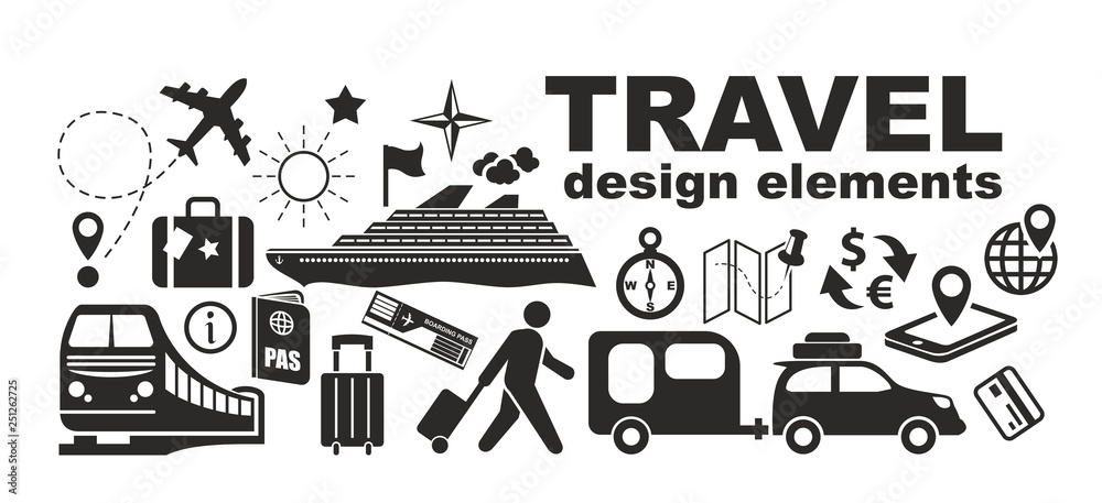 Naklejka premium travel icon set