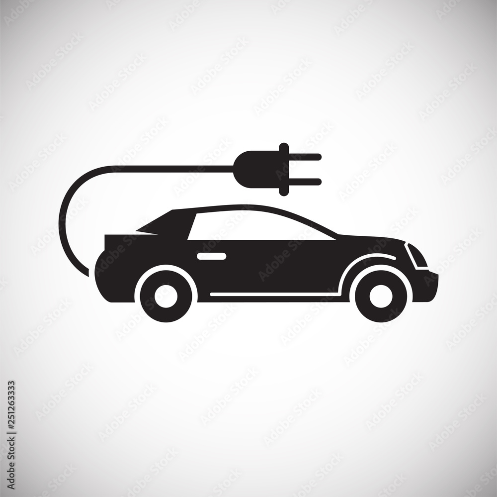 Electric car icon on white background for graphic and web design, Modern simple vector sign. Internet concept. Trendy symbol for website design web button or mobile app