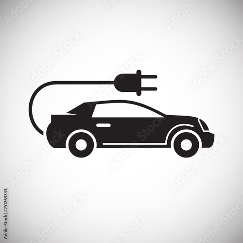 Electric car icon on white background for graphic and web design  Modern simple vector sign. Internet concept. Trendy symbol for website design web button or mobile app
