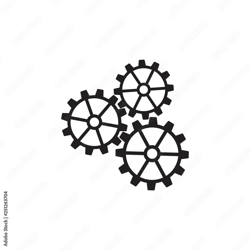 cog wheels system symbol vector cog wheels system symbol vector