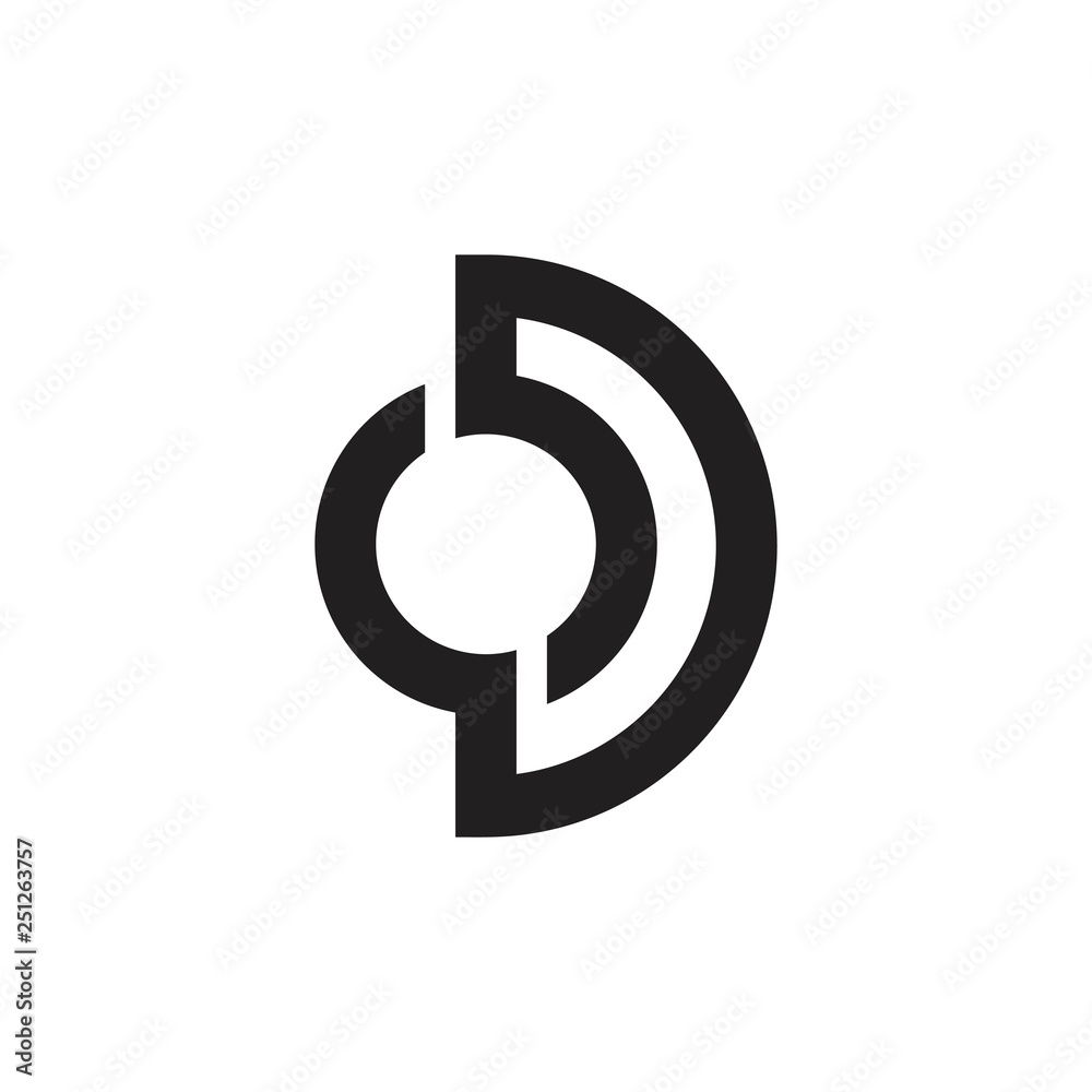letters od simple geometric line logo letters od simple geometric line logo
