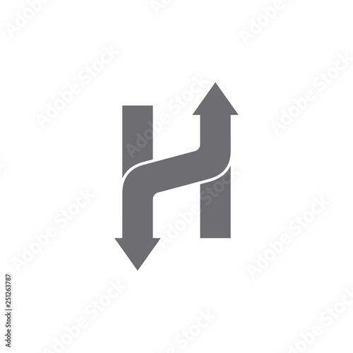Free Download letter h street arrow simple logo - GFXLoad