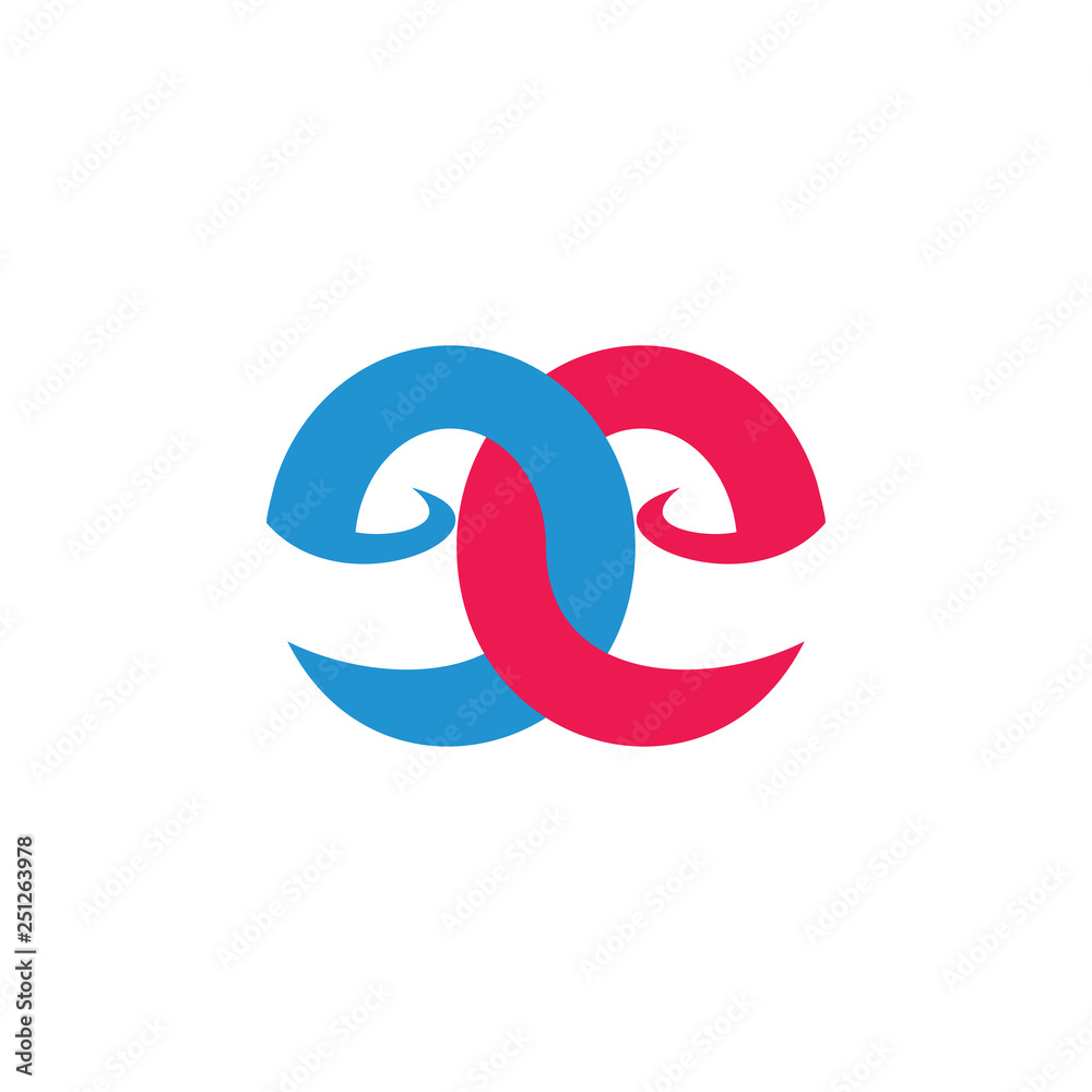 letters ee linked simple abstract logo vector letters ee linked simple abstract logo vector