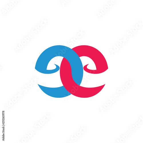 letters ee linked simple abstract logo vector