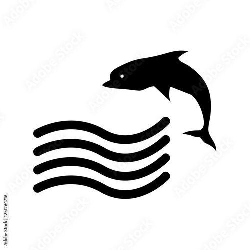 Vector Swimming Dolphin Icon