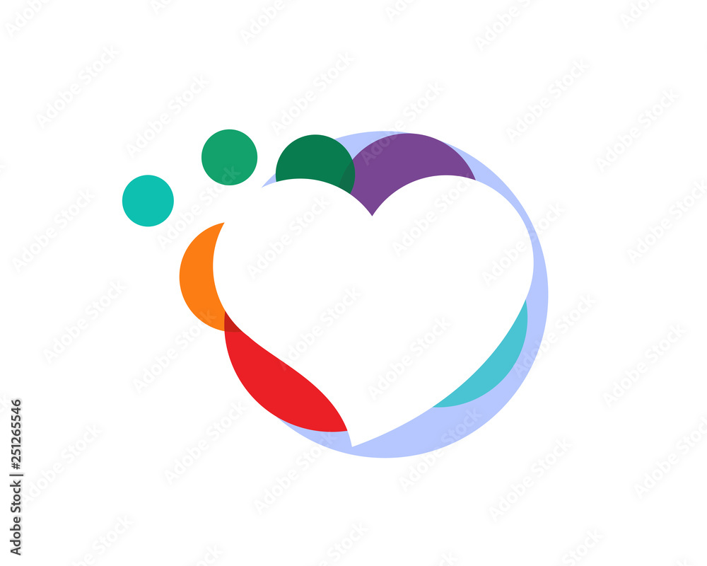 colorful love heart icon symbol logo design inspiration colorful love heart icon symbol logo design inspiration