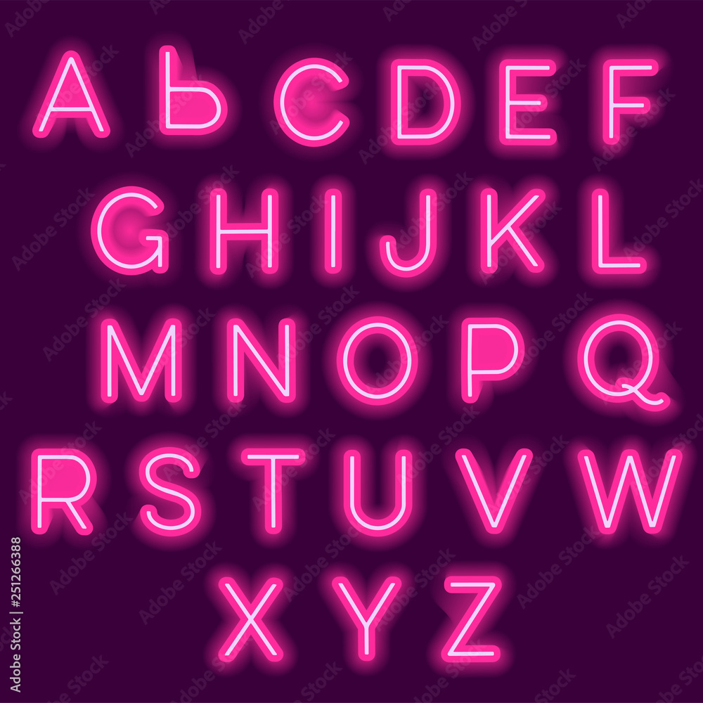 Neon alphabet