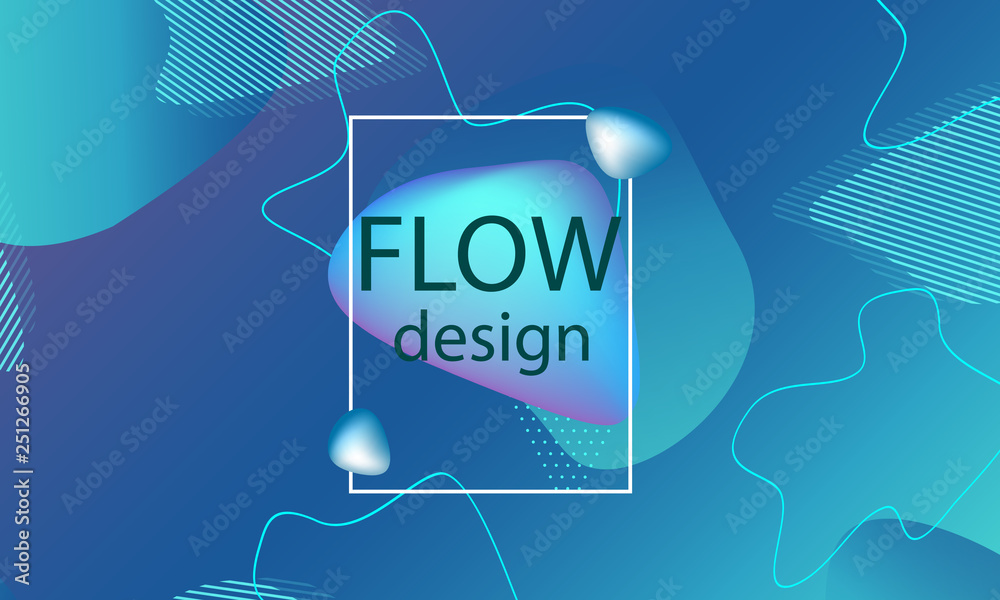 Flow shapes background. Wavy abstract cover