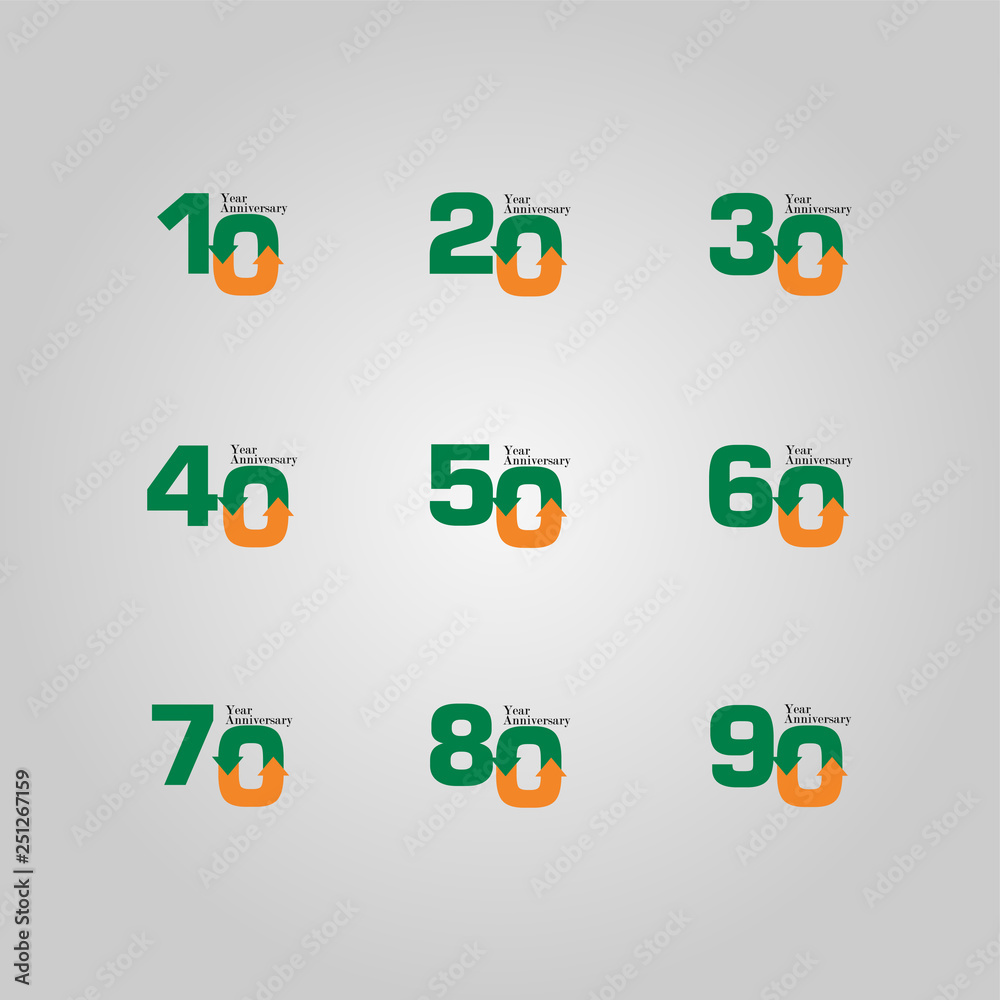Year Anniversary Set Vector Template Design Illustration Year Anniversary Set Vector Template Design Illustration