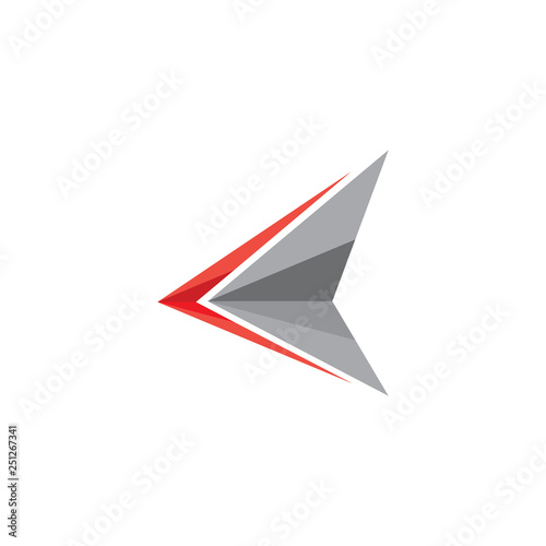 simple geometric arrow fast motion logo vector