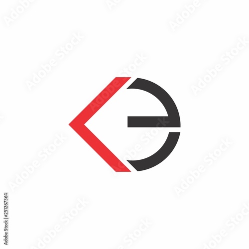 letters ke simple geometric logo vector