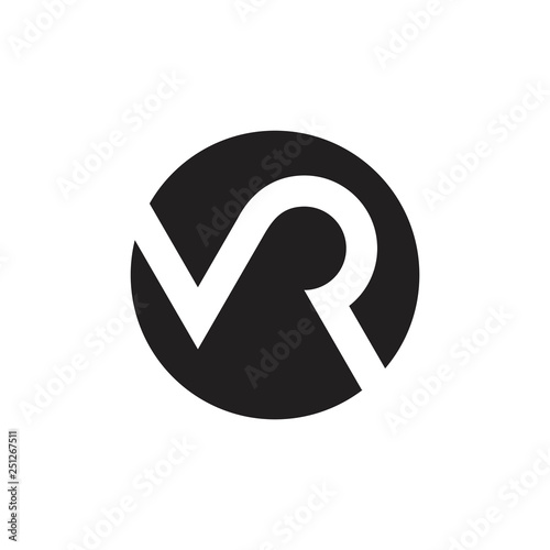 abstract letter mr simple logo vector