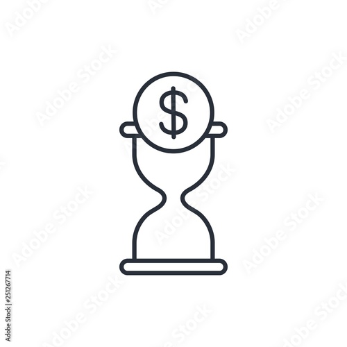 Financial hour Vector icon, white background.