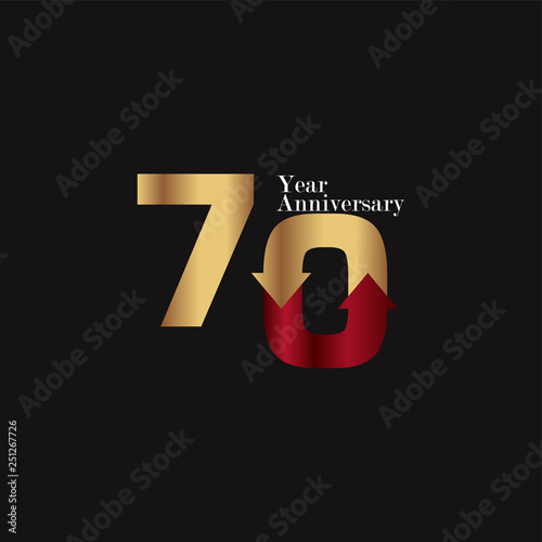 70 Year Anniversary Vector Template Design Illustration