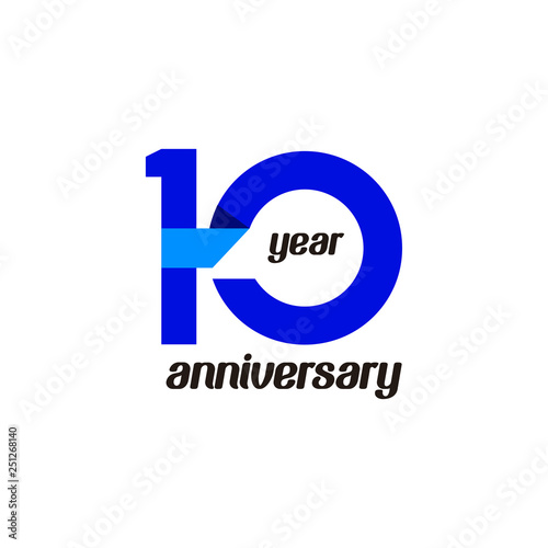 10 Year Anniversary Vector Template Design Illustration