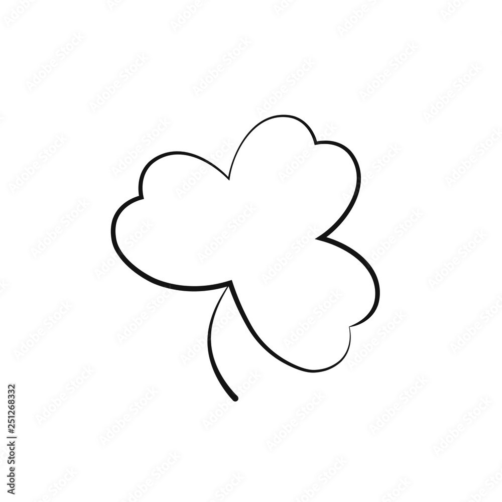 Clover icon, Patricks Day symbol, flat design template, three leaf, vector illustration Clover icon, Patricks Day symbol, flat design template, three leaf, vector illustration