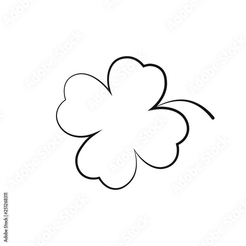 Clover icon, Patricks Day symbol, graphic design template, four leaf, vector illustration