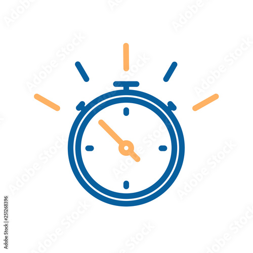 Stop watch thin line icon. Vector illustration for concepts of time, fast delivery, express services, urgency, sports, competition