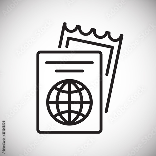 Plane ticket line icon on white background for graphic and web design, Modern simple vector sign. Internet concept. Trendy symbol for website design web button or mobile app