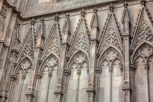 Fragment of the Cathedral , wall in Gothic style 