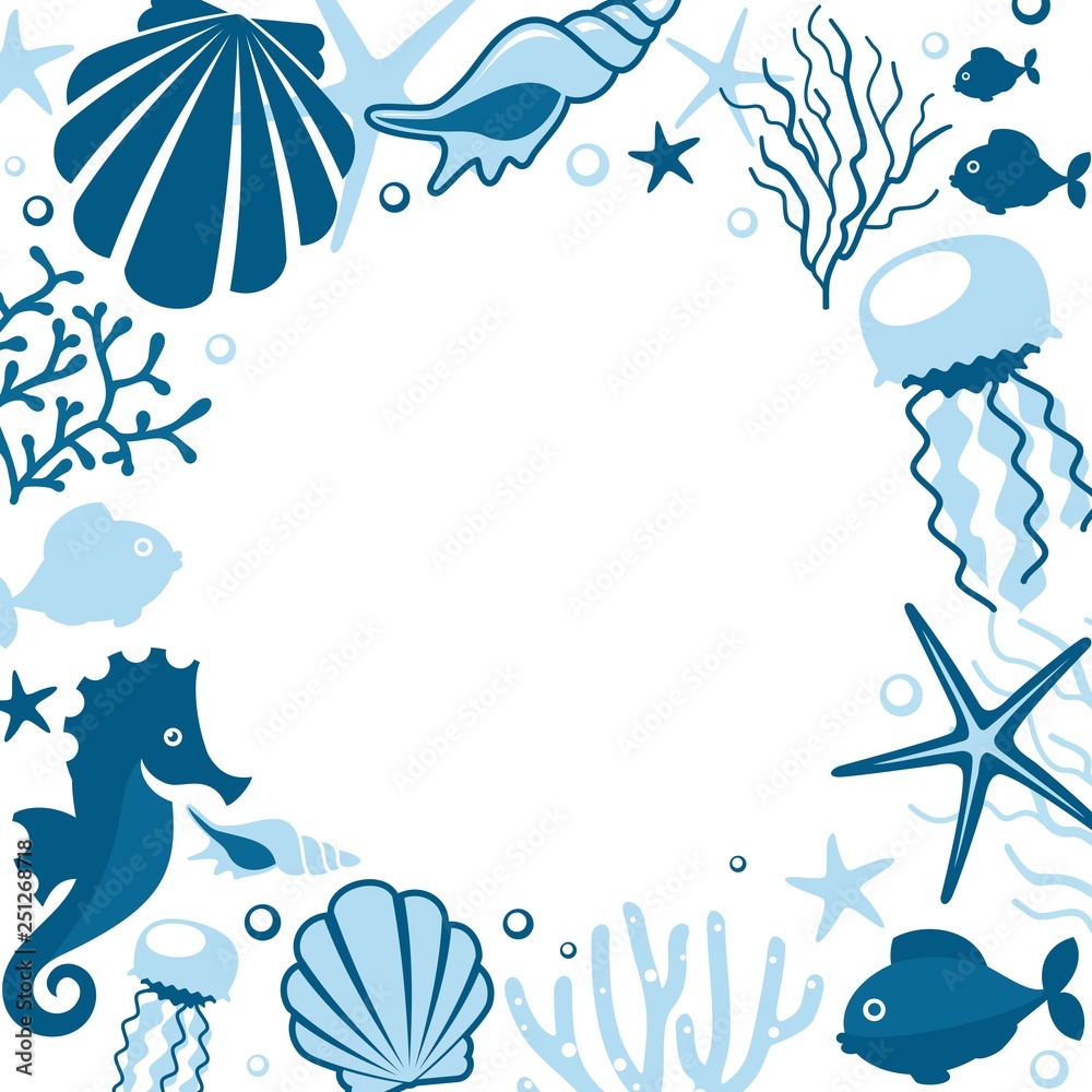 Background withwith marine animals.