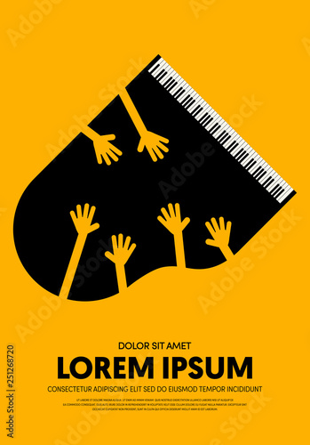 Music poster design template background modern vintage retro style