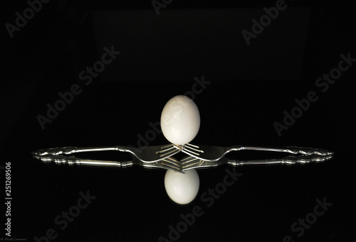 egg on forks