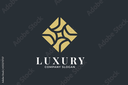Abstract diamond Logo design vector template. luxury floral icon. jewelry Symbol concept idea