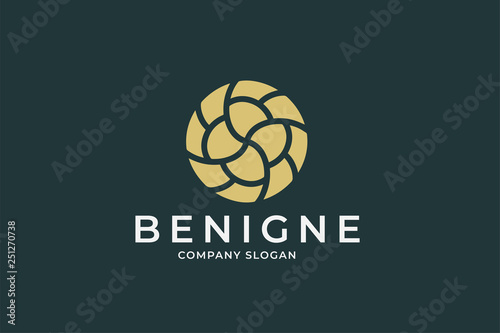 abstract circle Logo design vector template. circle floral icon. jewelry Symbol concept idea