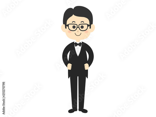 タキシードを着た男性のイラスト