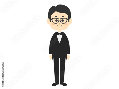 タキシードを着た男性のイラスト