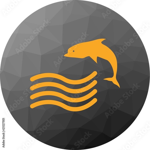 Vector Swimming Dolphin Icon