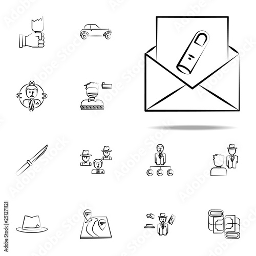 gang, criminal, finger, letter icon. mafia icons universal set for web and mobile