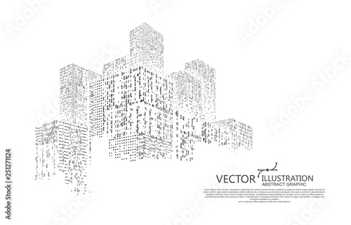 A high - rise graphic design consisting of binary numbers.