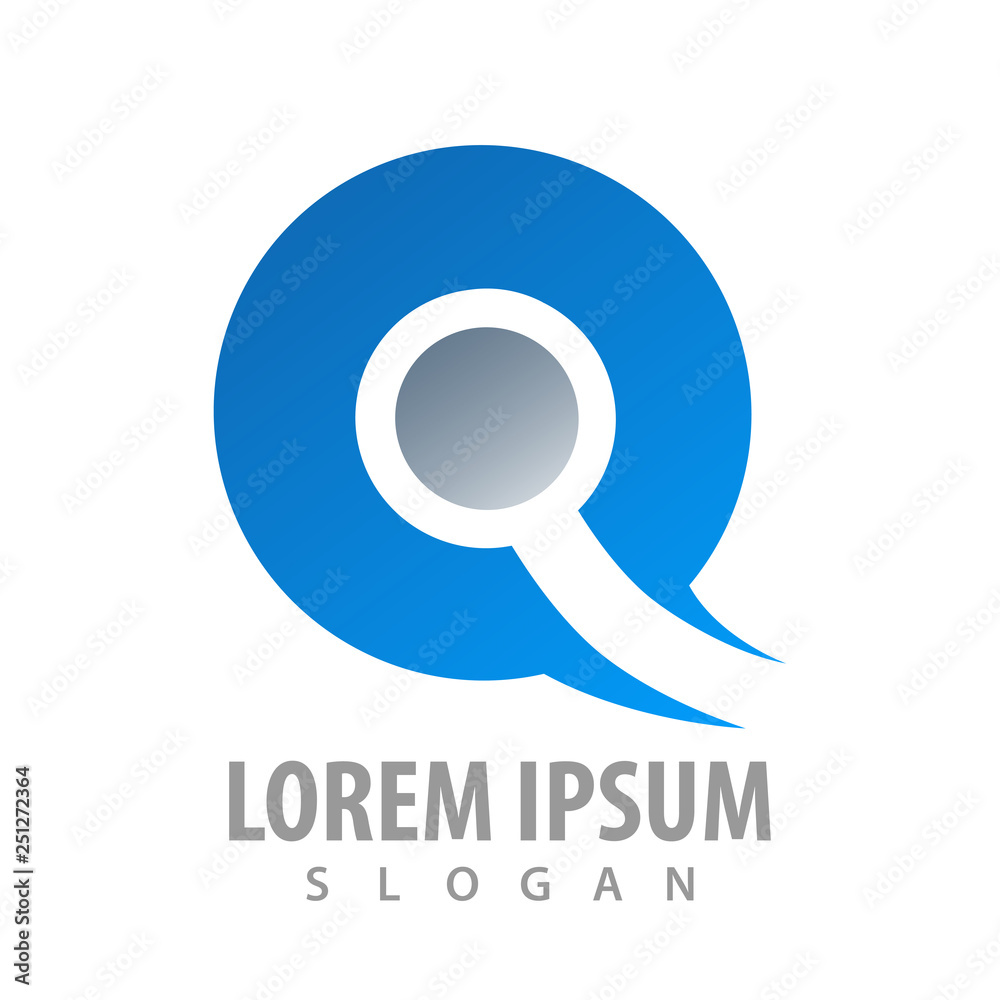 Uniqie Q letter logo concept design. Symbol graphic template element vector Uniqie Q letter logo concept design. Symbol graphic template element vector
