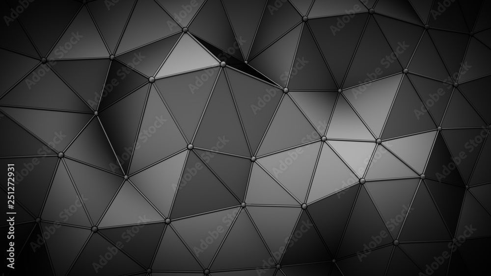 Futuristic construction with lines and low poly shape 3D illustration Futuristic construction with lines and low poly shape 3D illustration